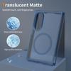 Hülle + 2 Gehärtete Gläser für Samsung Galaxy Z Fold 8, mit Magnetischem Kreis - Marineblau Transparent