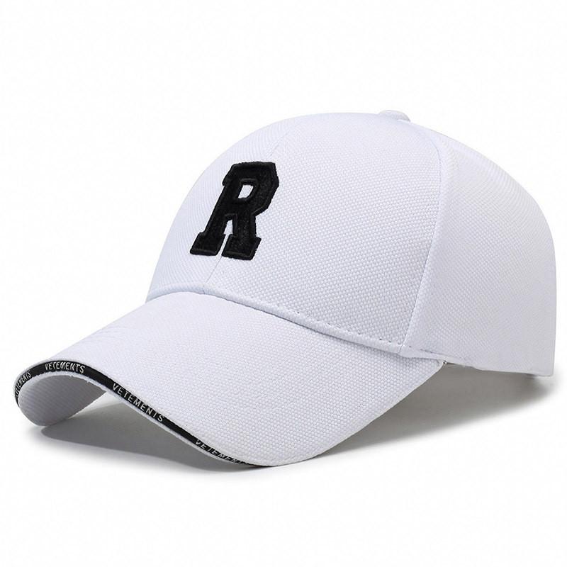 R Letter Embroidered Baseball Cap Adjustable Sun Protection Outdoor Sports Hat