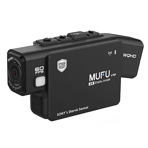 MF-BDVR002 Dash Camera, For Motorcycles, 2 Cameras, Simultaneous Recording, Helmet Mounted, Motorcycle, Bicycle, WiFi, Bluetooth 5.0, 5 Megapixels, 2K