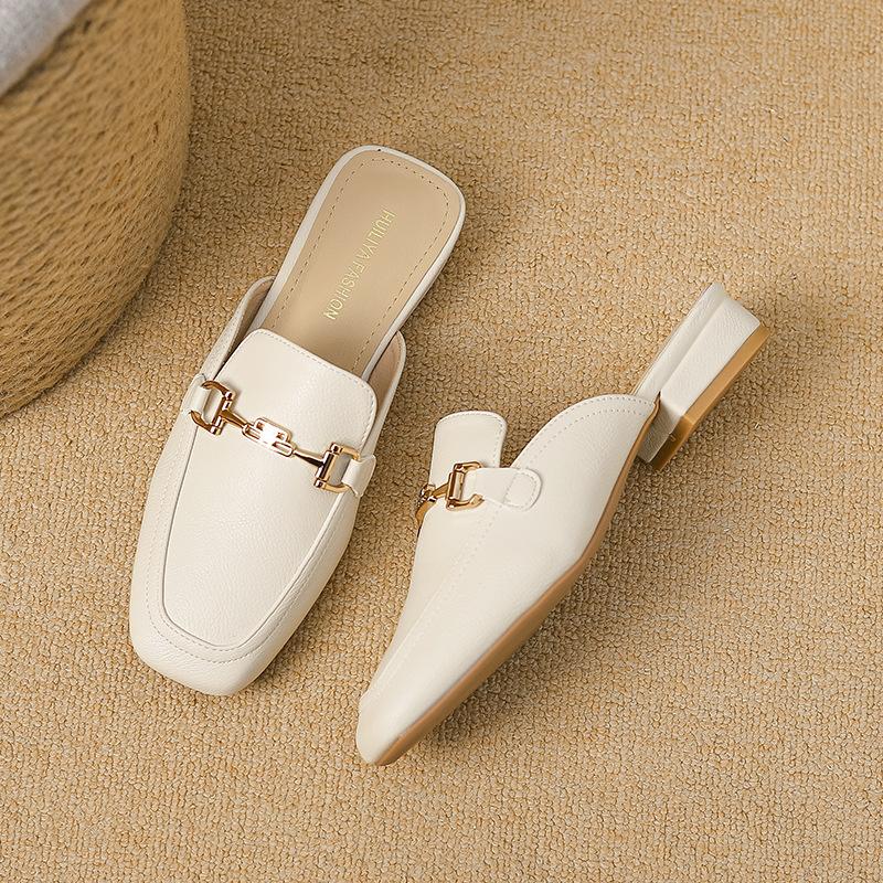 Huiliya bag head half slippers women's summer wear spring 2025 new lazy Muller single shoes half tray X980-1