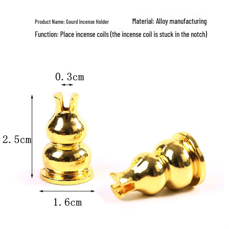 Brass Gourd Incense Holder - Fireproof Cotton Burner, Stick & Coil Holder, Incense Stand