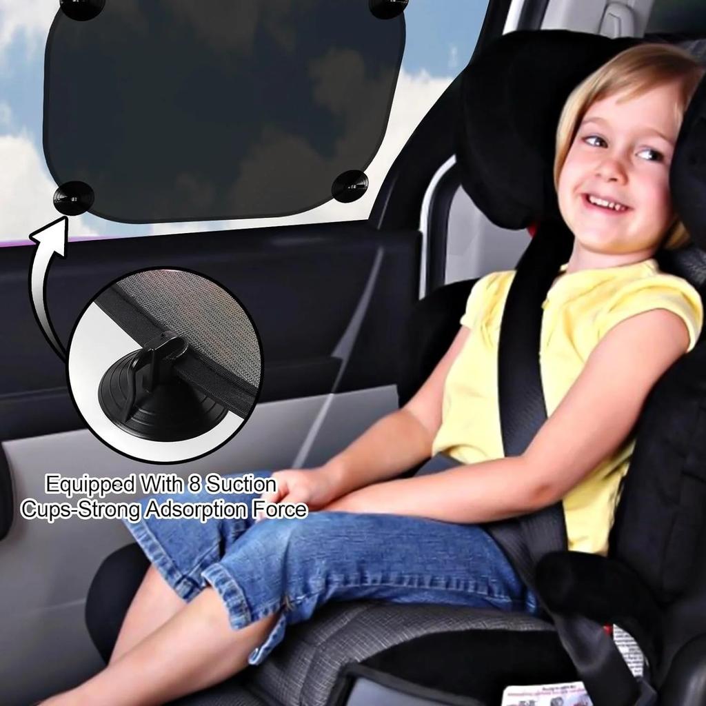 Baby Car Window Sunshade (17.32inch X 14.17inch), 2-pack Car Window Sunshade, Car Window Sunshade With Suction Cup, Suitable For Various Car Models