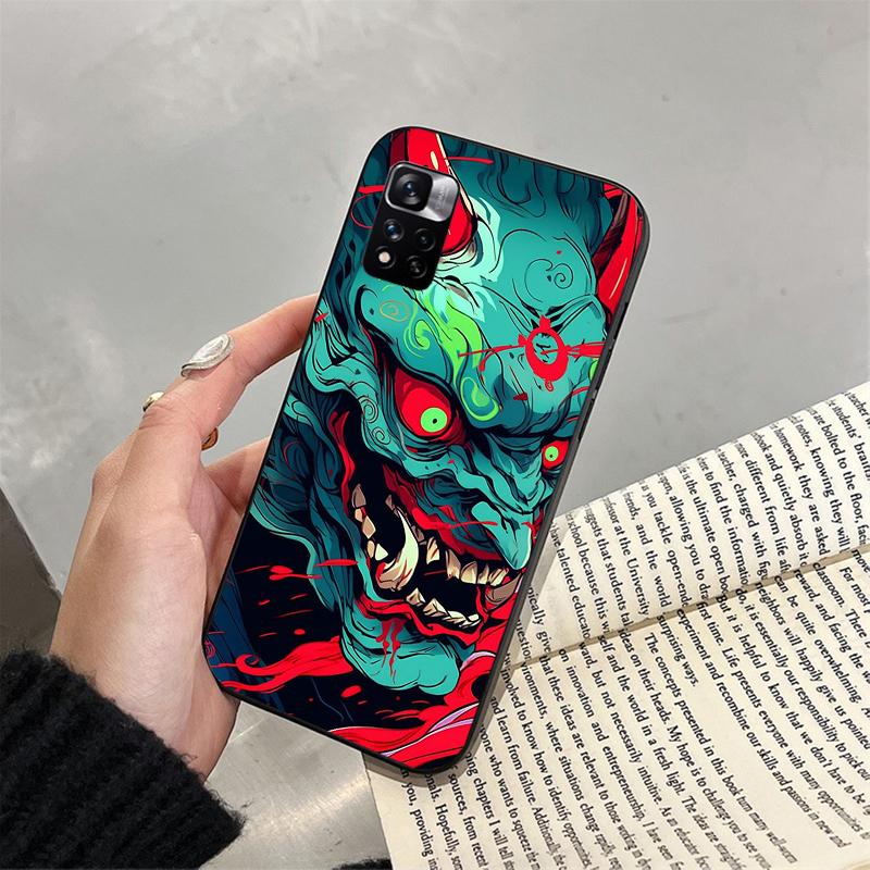 

Japanese Oni Mask Devil Art Funda Phone Case For Xiaomi Redmi note 14 Pro 14 13 12 11 10 Pro 14S 12S 11S Redmi 14C 13C 10 Redmi Note 12 4G