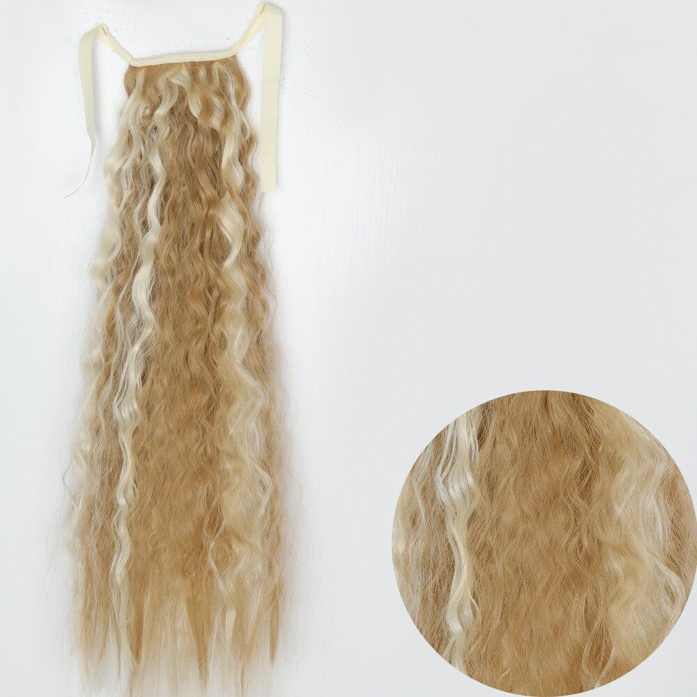 Women Long Wavy Hairpiece Synthetic Fiber Natural Wavy Cosplay Daily Wear Long Curly Wrap Around Ponytail Extension
