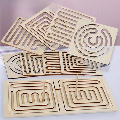 Wooden Children's Logical Thinking Puzzle Early Education Left and Right Brain Development Pen Control Pen Movement Concentration Training Fun Toys