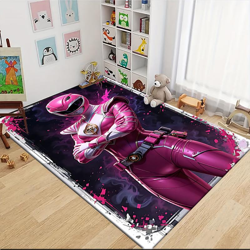 1Pc Power Rangers Galactic Heroes Carpet Rug Customizable Soft Washable Antislip Home Living Room Sofa Mats Personalized Rug 0917260