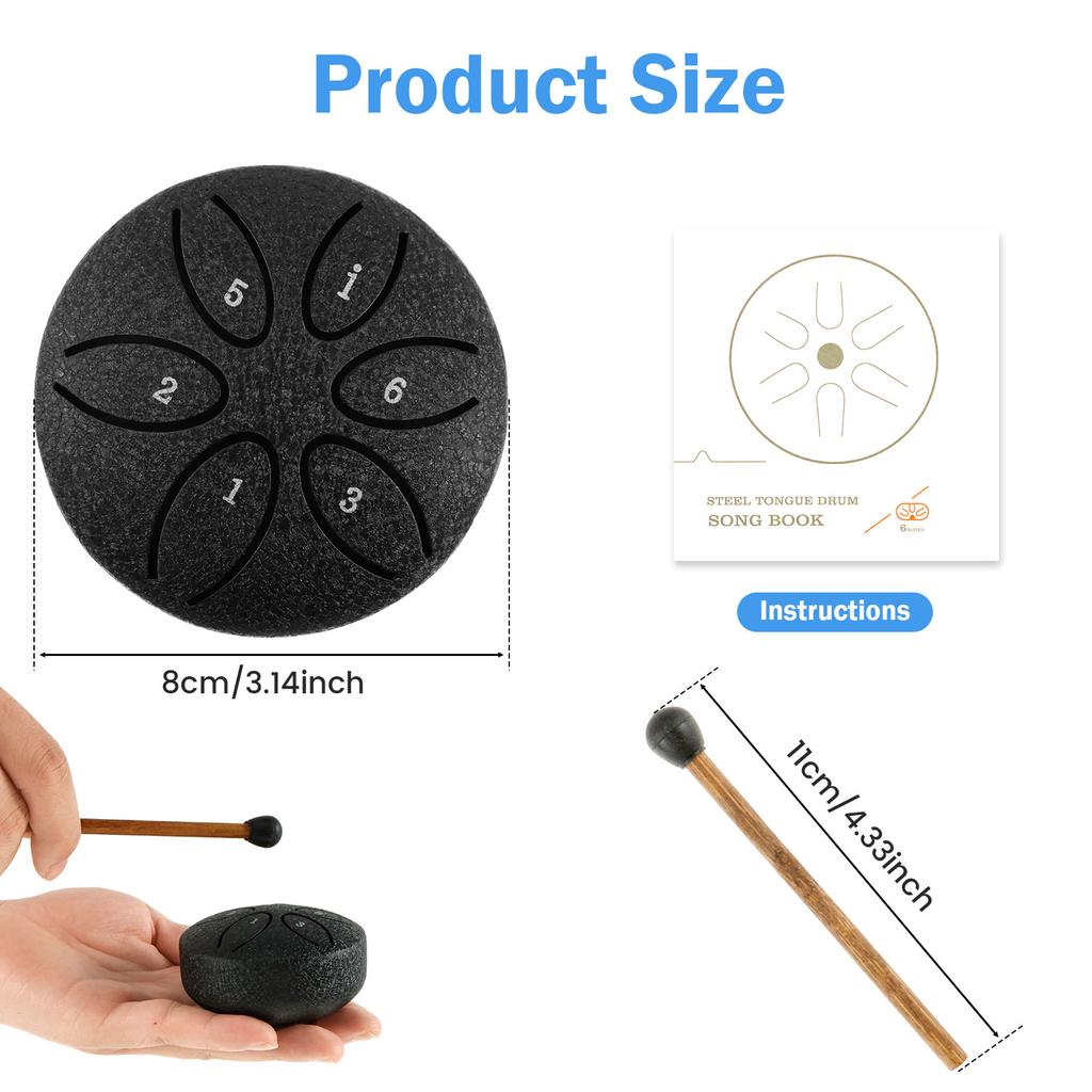 Steel Tongue Drum Portable Rain Drum Hand Pan Drum Percussion Musical Instruments For Yoga Meditation Musical Toy Relief Tool