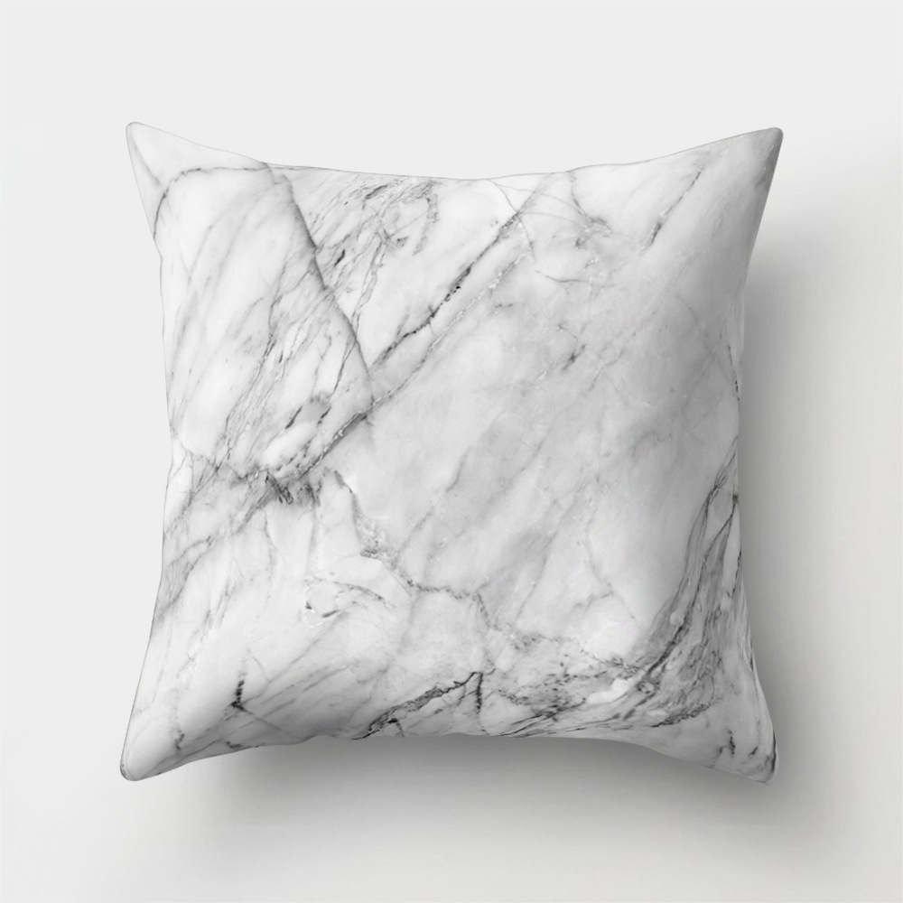 Home Decor Geometric Marble Print Sofa Cushion Decorative Pillowcase Polyester Square Throw Pillow Funda De Almohada