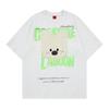 Cute Plush Puppy Patch Embroidery T-Shirt Men Women Relaxed Fit Mint Green Short Sleeve
