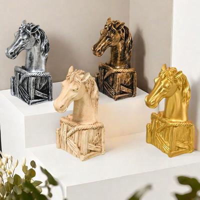 Double Horse Head Sculpture Resin Loving Horse Figurine for Living Room Bedroom Decor Romantic Equestrian Statue for Horse Lovers Anniversary
