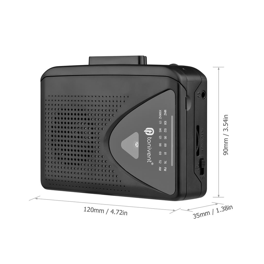 TONIVENT TON009 Portable Cassette Player Radio Mini Tape Player with Adjustable Volume, Suitable for Home, School and Travel