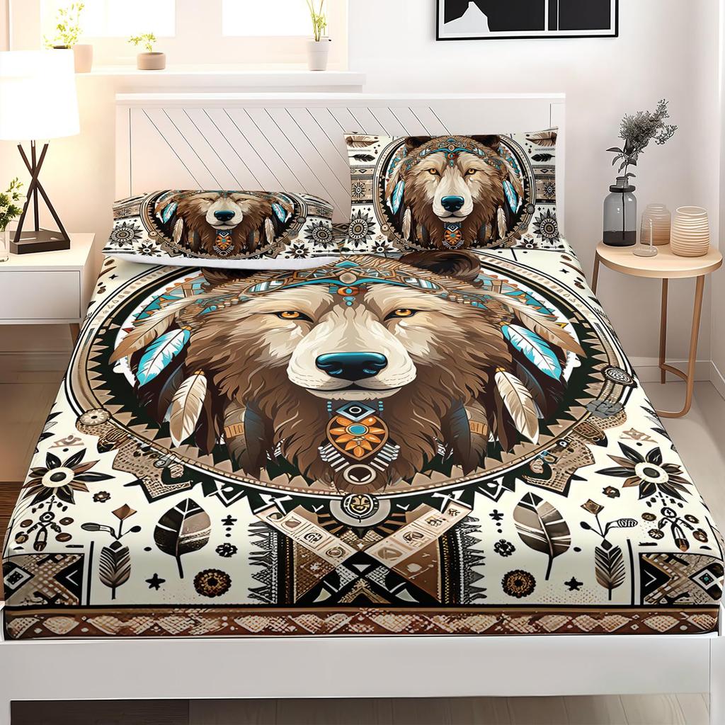 Bohemian Animal Pattern Mattress Three-Piece Digital Printing Bedding Children Adult