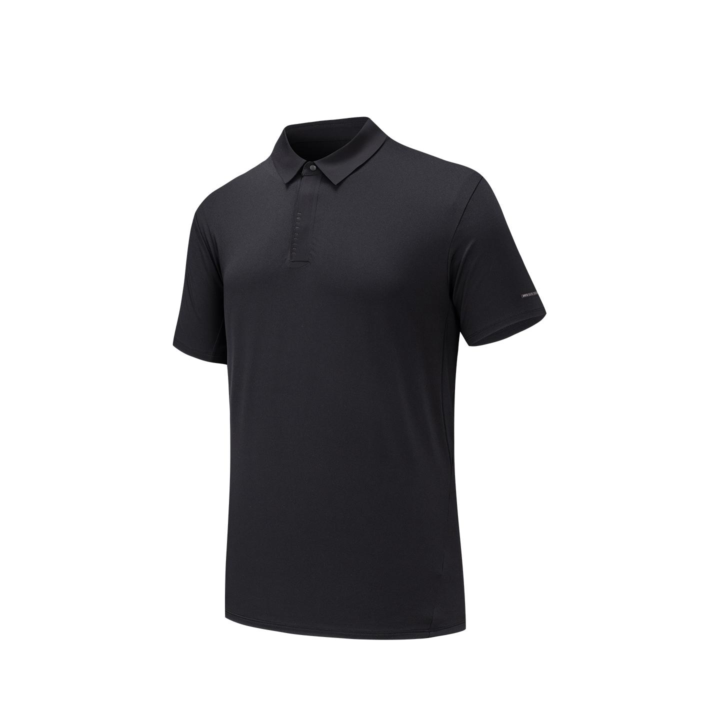 Anta Training Sports Comprehensive Training Series Short Sleeve Polo Shirt Summer 2026 Men tops Basic-Black 952627125-4 S