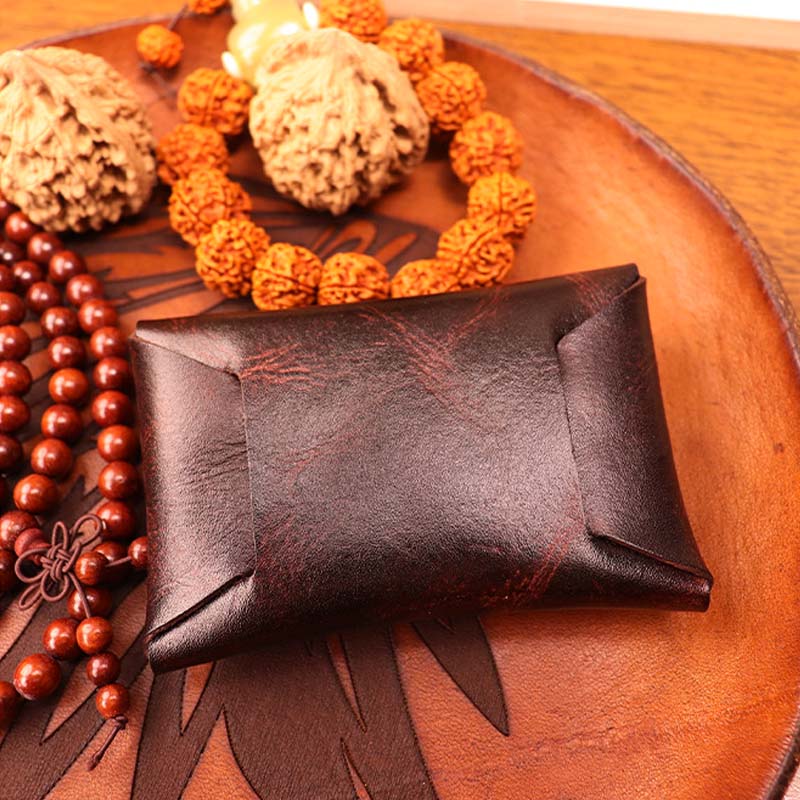 Кошелек ручной работы из кожи для монет — фото 5