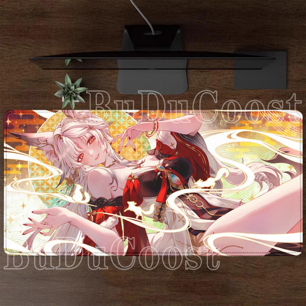 Mousepad New Hsin Wuthering Waves E-Sports XXL PC Gaming Large Non-Slip Base Stitched Edge Keyboard Laptop HD Printing Desk Mat