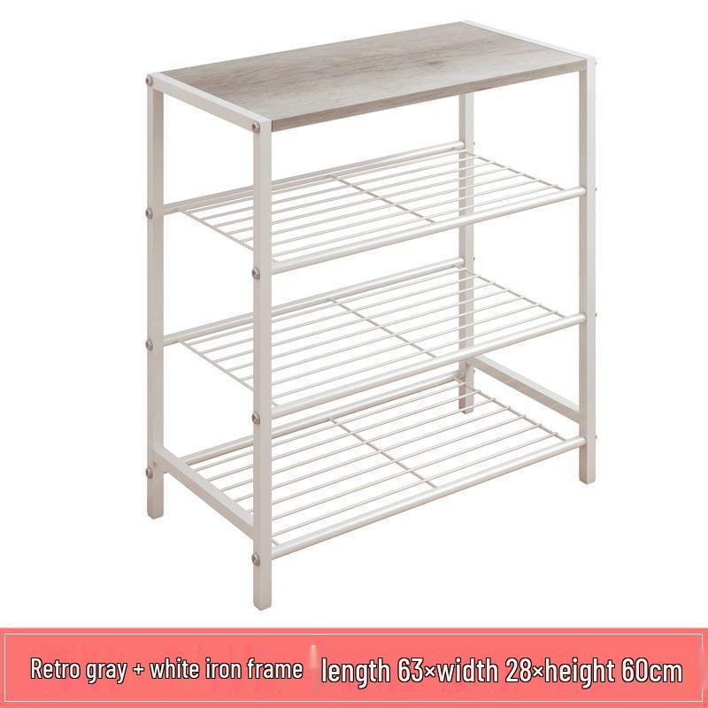 “Wrought Iron Multi-Layer Shoe Rack: Indoor & Outdoor Vertical Shoe Storage Cabinet”