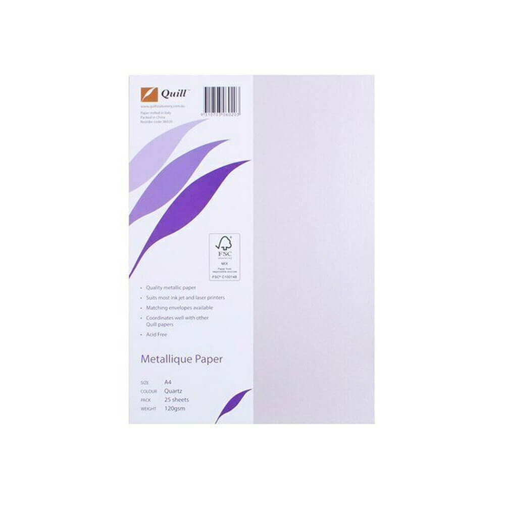Quill A4 Metallpapier (25 Stück) (Kim Quarz)