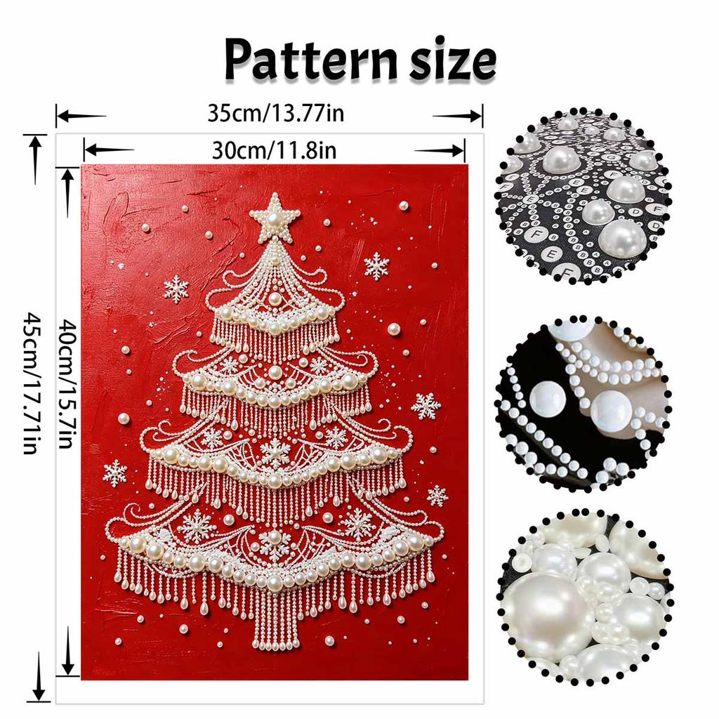 Christmas Pearl Painting Kit Handmade DIY Red Christmas Tree Snowflake Pattern Home Decoration Painting