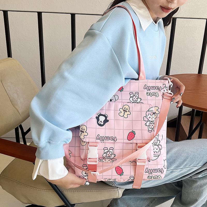 

Сумка для репетиторства для студентов большой вместимости, женская сумка, новая сумка через плечо, милая сумка-мессенджер розовый