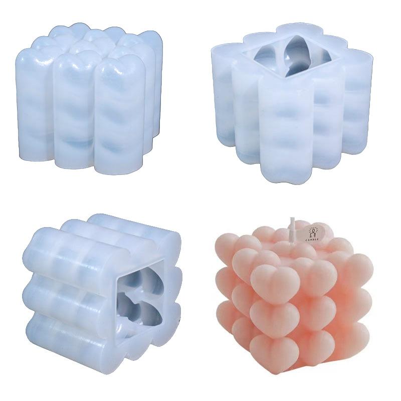 Heart-shaped Love Cube Mold Silicone Soap Mold DIY Candle Mould Home Decor