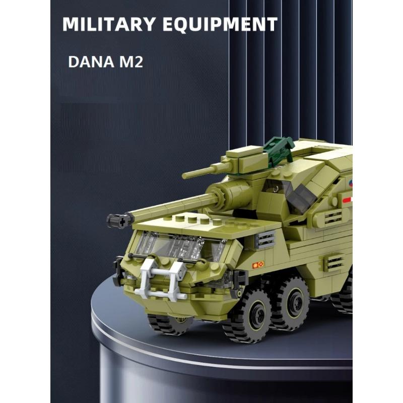 425PCS DANA M2 WW2 Military Soldiers Army Weapon Armored Vehicle Tank Building Blocks Model DIY Bricks Children's DIY Toys Gift