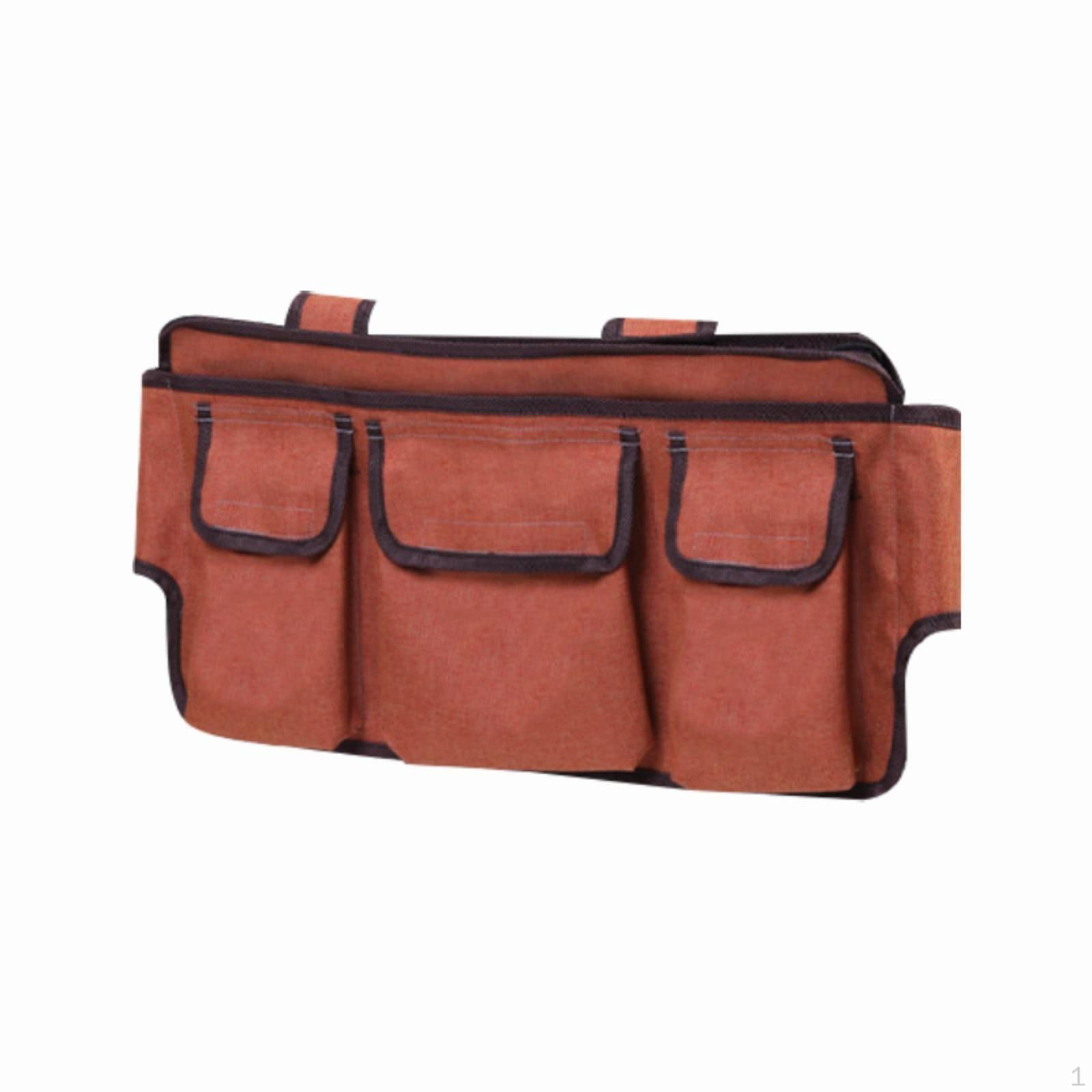 Rolling Support Storage Bag Zipper Closure Hanging Organizer Multiple Pockets Orange Front Pocket