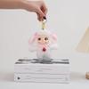 Cute Fluffy Plush Rabbit Pendant Soft Lace Bow Bell Decor Bag Keychain for Girls Birthday Gift Backpack Accessory
