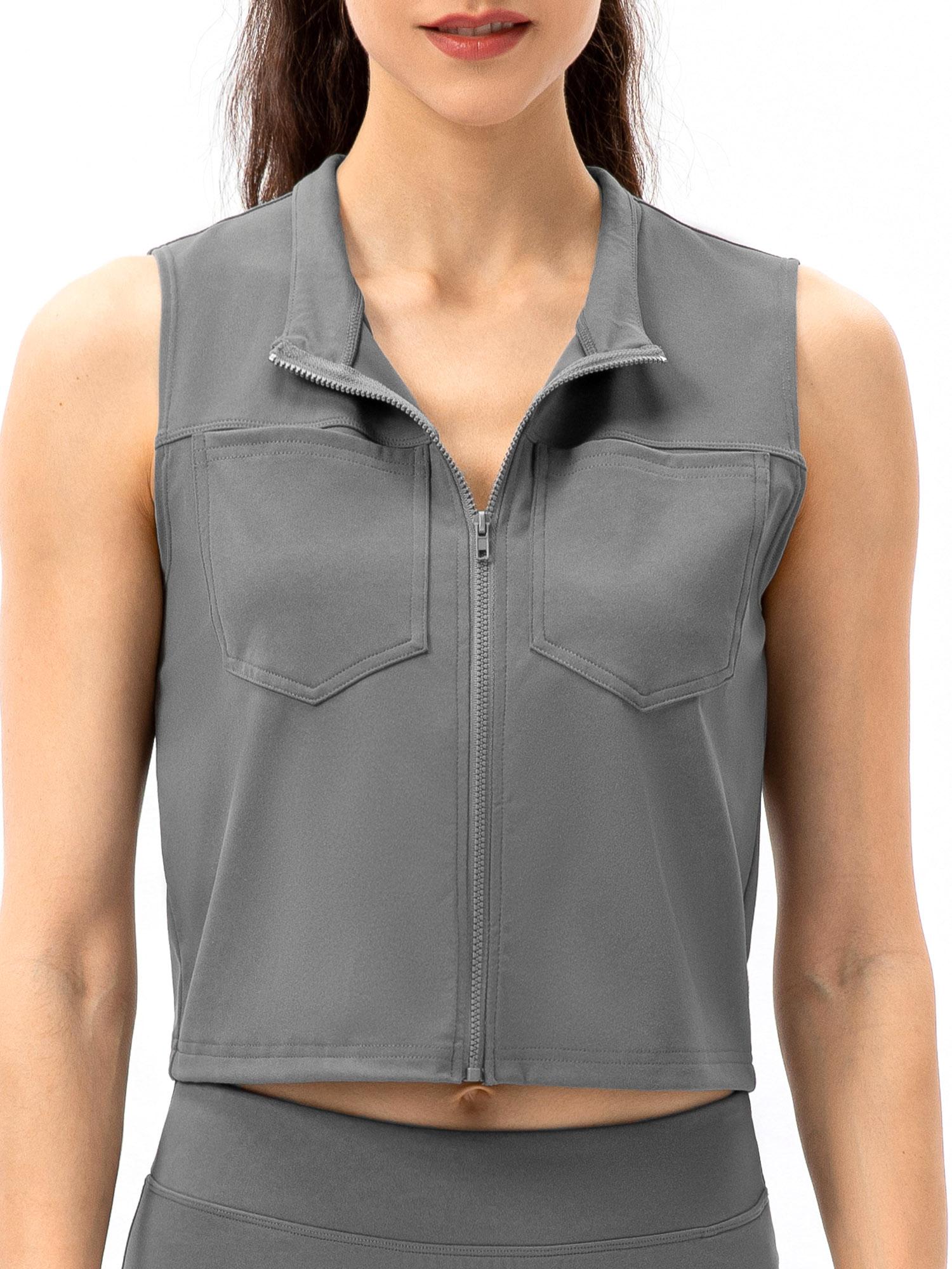 

Жіночий спортивний жилет Повсякденні жилети без рукавів на блискавці XL