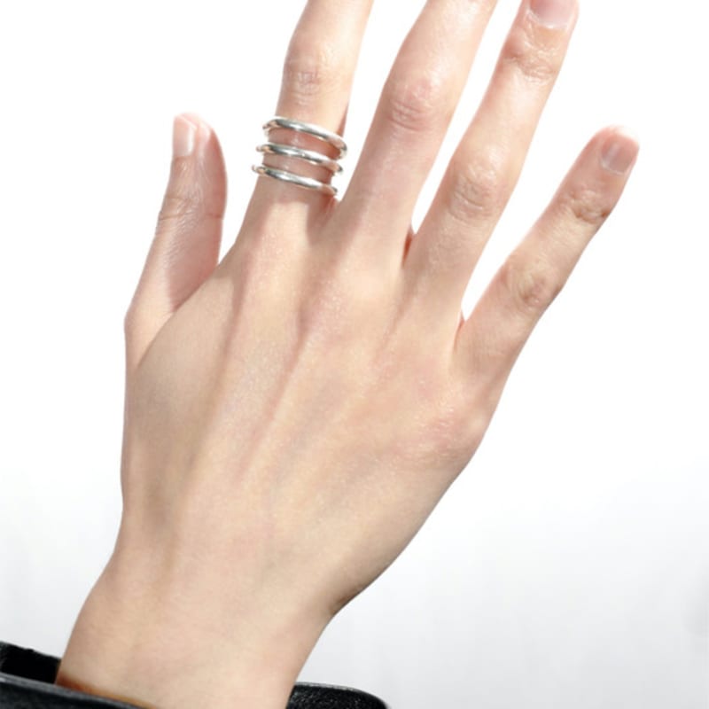 

FurFur TRIPLE DOUBLE SILVER RING No. 13