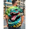 New 3D Printing Snake Graphic T Shirts For Men Summer Short Sleeve Round Neck Casual Tee Tops Mens Hip Hop T-Shirt Streetwear