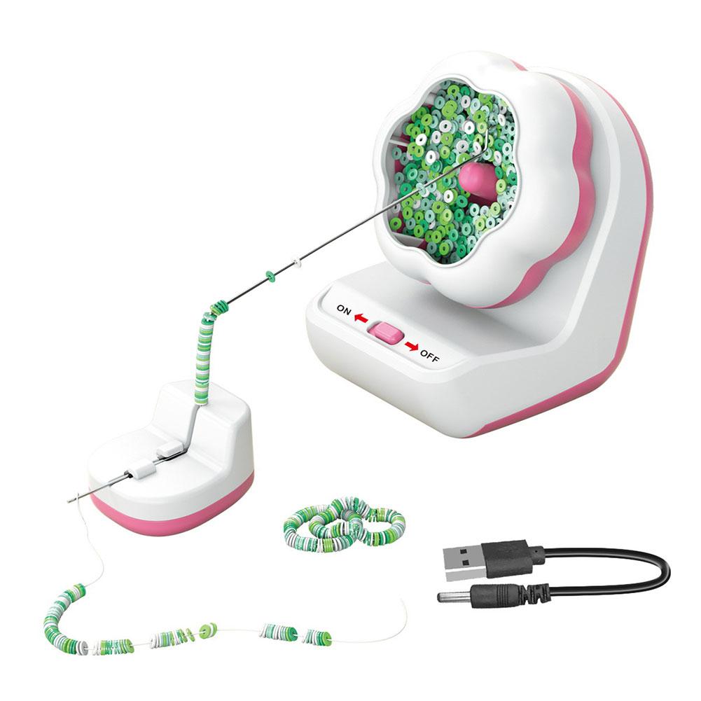 

Электрический спиннер для бисера для изготовления украшенийСпиннер для глиняного бисера Чаша для бисера Глиняный бисер с иглой и нитью Изготовление браслетов розовый