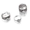 Vintage Rhinestone Crystal Zirconia Ring Trio Set