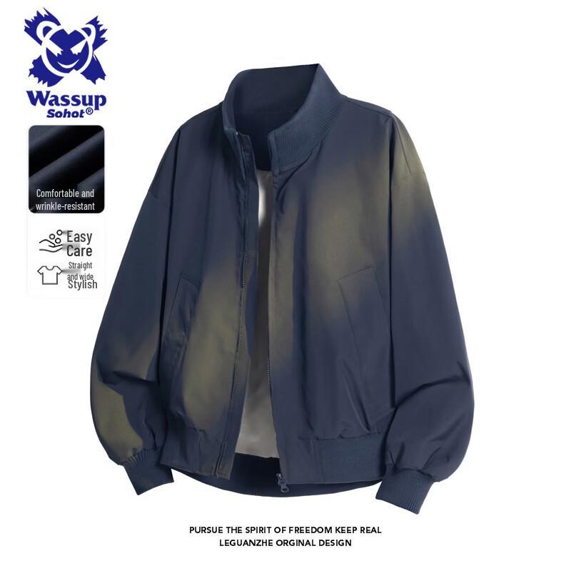 Wassup Sohot Men s Stand-Up Collar Bomber Jacket 3XL