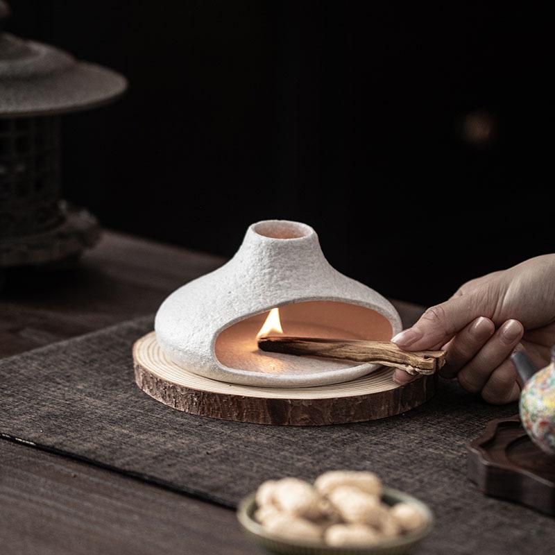 Retro Chinese Rock-Style Ceramic Tea Filter
