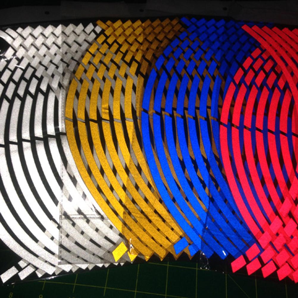 16 stk motorsykkel bilhjul felg 16 reflekterende striper 18" stripe tape klistremerker