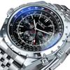 Jaragar Montre Mécanique Automatique Homme Mode Décontractée Squelette Multifonction Grand Cadran