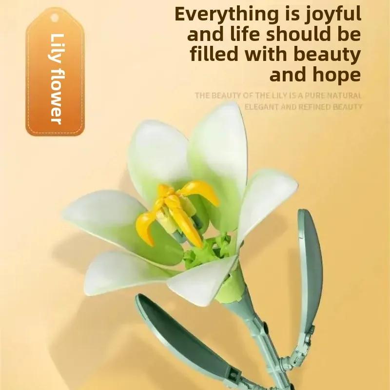 Pot Culture Flower Building Block Bricks DIY Plant Toys Christmas Gift for Girls Adults Kid Simulation Cute Desktop Decorations