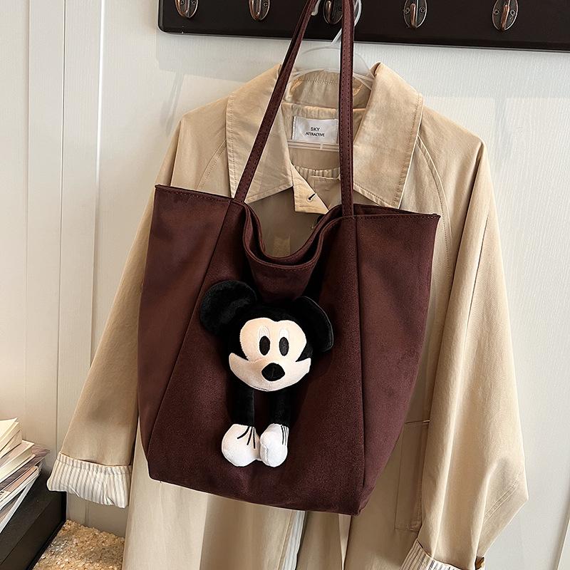 Suede Doll Tote Bag Large Capacity Shoulder Bag Female Doll Commuter Fashion Casual Underarm Bag