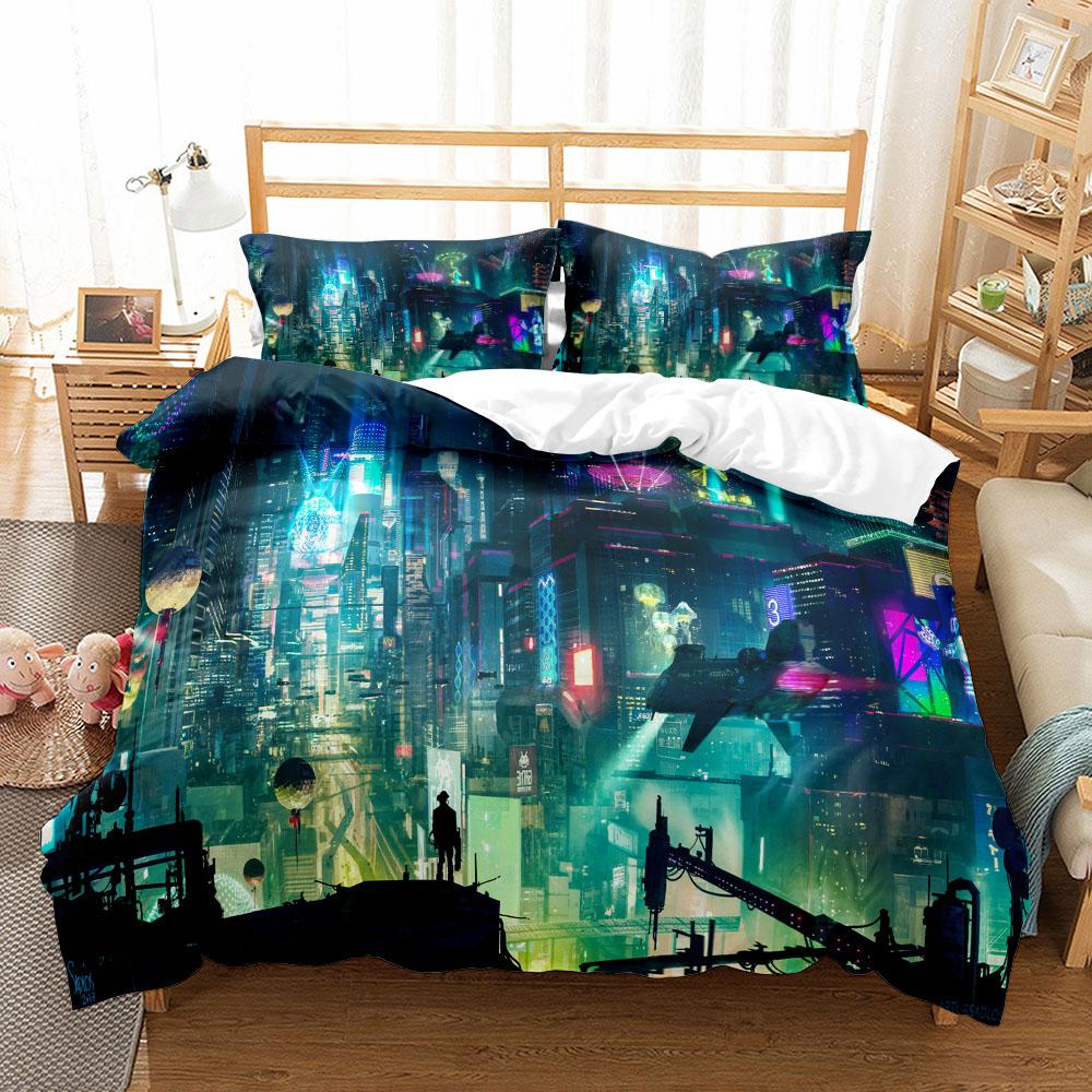 Comfortable Stylish Pattern Bedding Set With Duvet Cover And Pillowcases King Queen Twin Sizes For All Ages