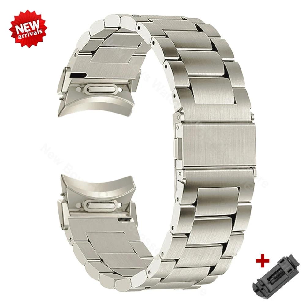 Quick Fit Stainless Steel Band for Samsung Galaxy Watch 7 6 4 5 Pro 40 44mm 45 42 46mm No Gap Strap for Watch6 Classic 43mm 47mm