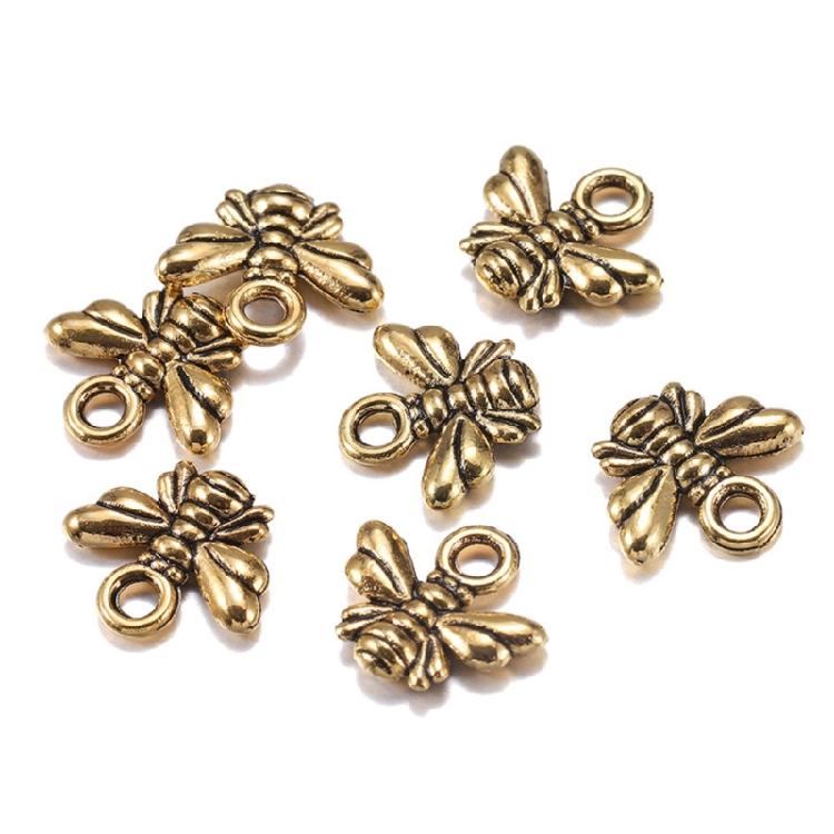 Pack of 40 Handmade Craft Pendants Bees Shaped Jewelry Making Supplies Ornament