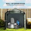 2.2 x 1.6 m Garden Storage Tent, Waterproof Anti-UV Bike Tent with Roll-up Zipper Door, Galvanised Outdoor Storage Shelter Carport for Bike