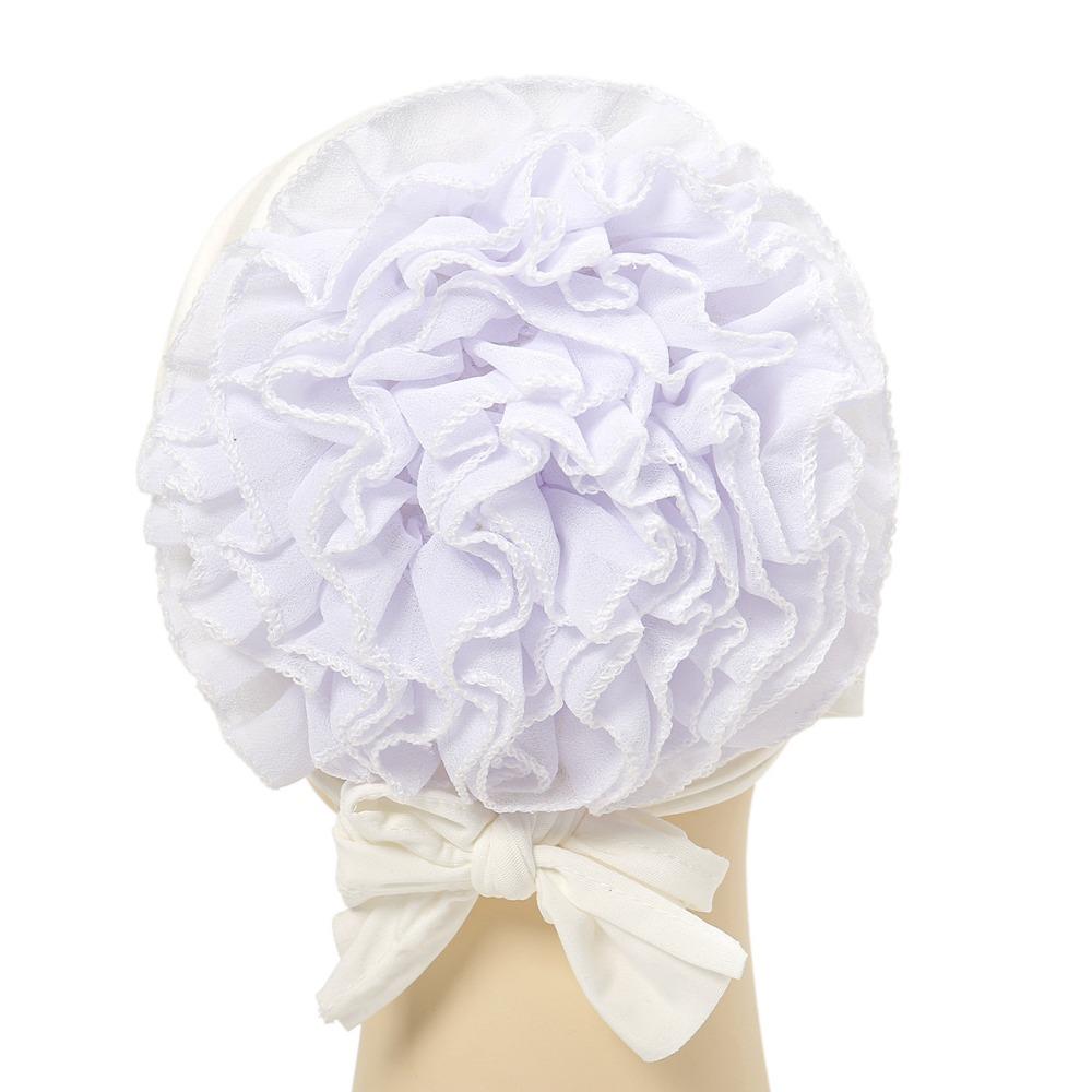 Polyester Large Flowered Cap Hijabs Pullover Cap Fashion Inner Hijab Caps Women