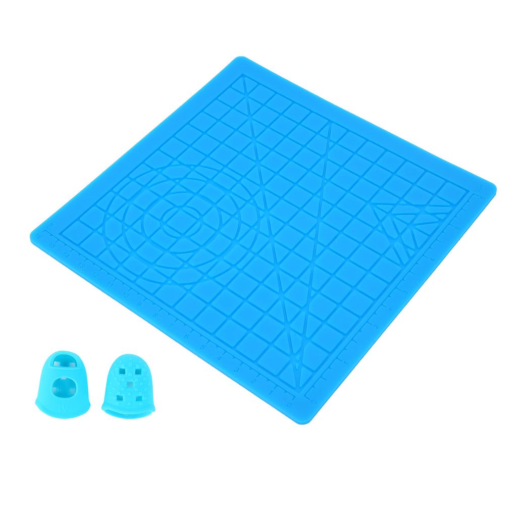 3D Design Mat Durable Elastic Flexible Convenient Silicone Template Pad with Finger Caps