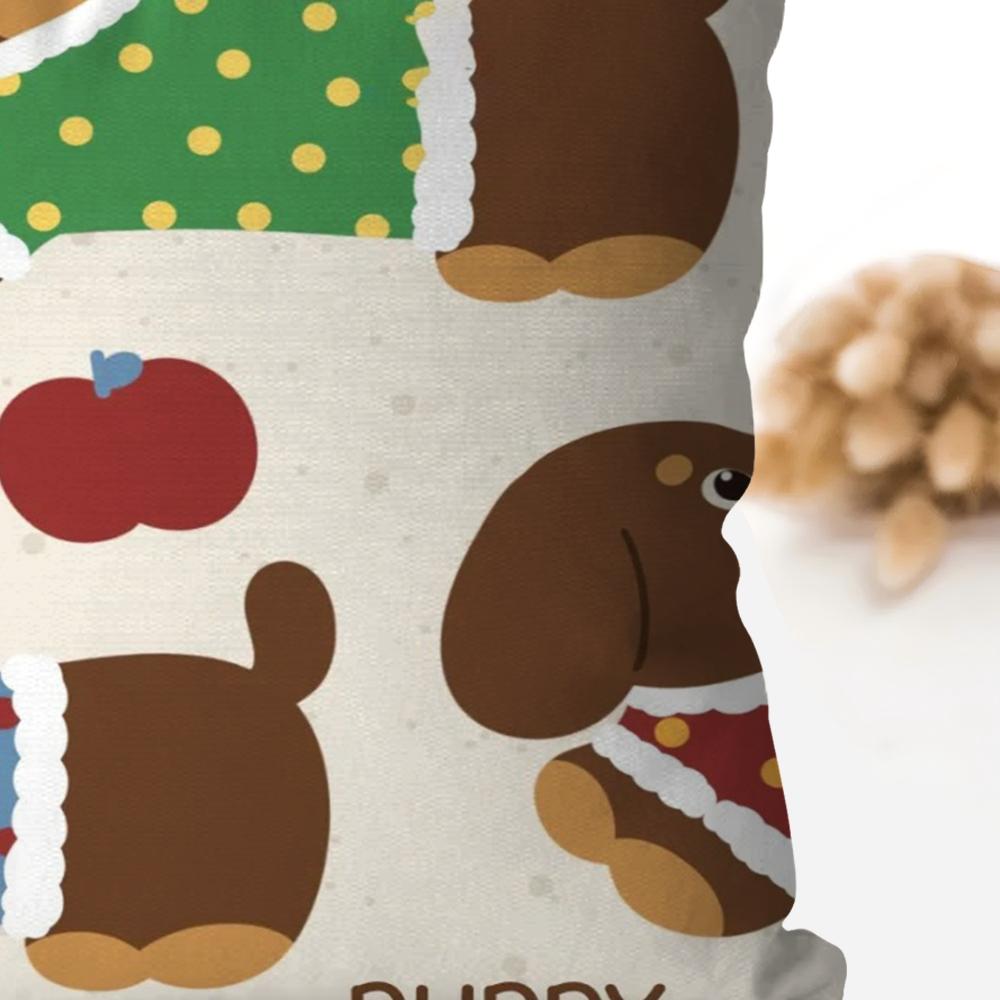 1 Stück Dackel Cartoon Animation Kissenbezug Quadratisches Kissen Schlafzimmer Sofa Freizeit Komfort Kissen Auto Wohnzimmer Heimdekoration 40X40