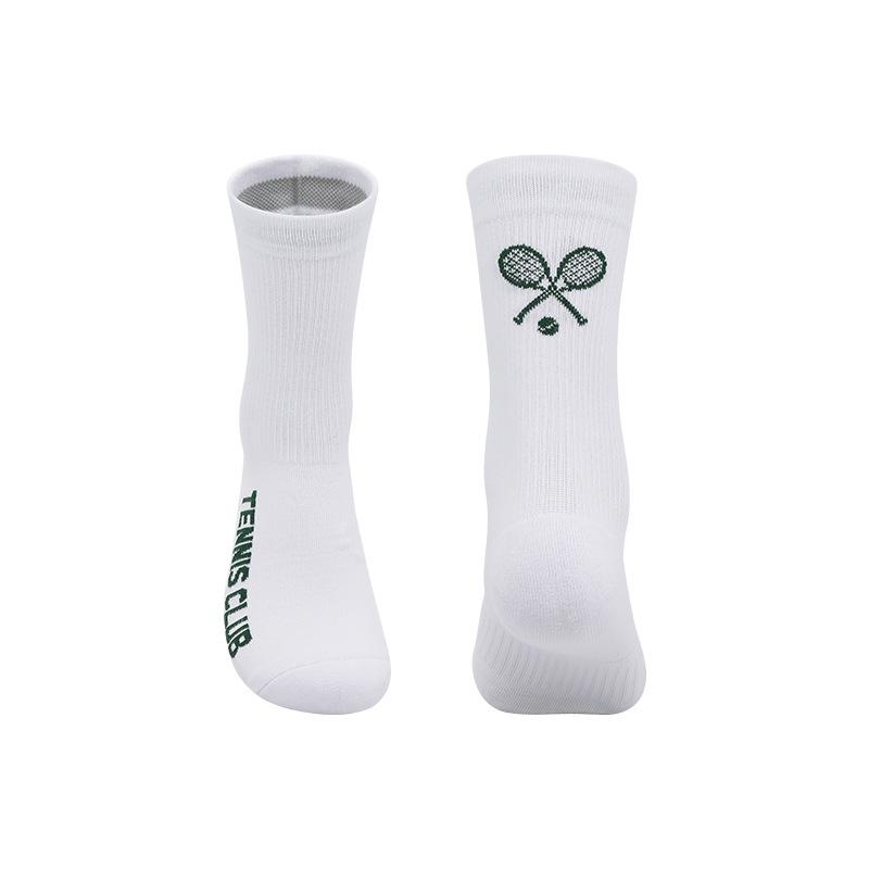 Breathable Non-Slip Mid-Calf Tennis Socks: Thickened Towel Bottom, Sweat-Absorbing Sports Socks for Men and Women