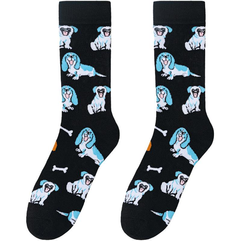 Funny Animal Cotton Crew Socks Colorful Novelty Cartoon Giraffe Dog Pattern Happy Casual Socks For Men Women