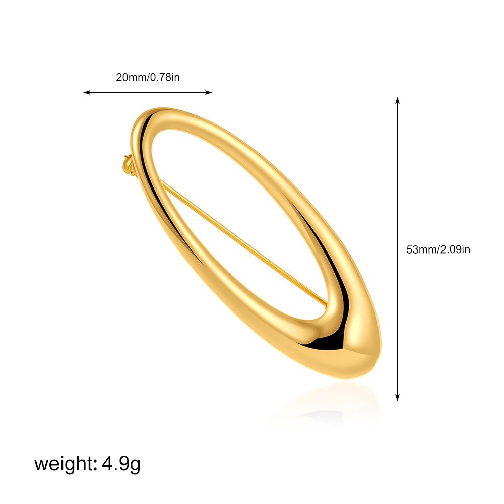 

Fashion Stainless Steel Metal Oval Hollow Broochs 18K PVD Plated for Women Luxury Jewelry Clothing Accessories Gifts