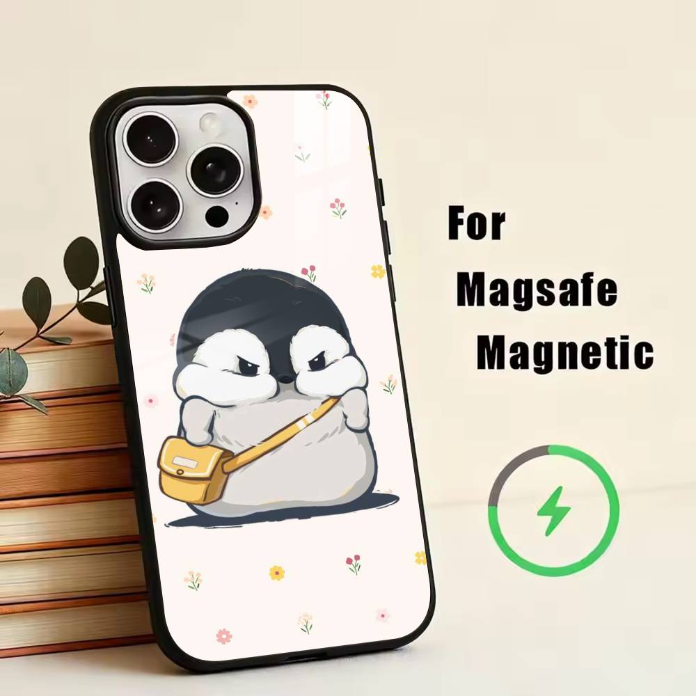 Penguin Kawaii Cute Cartoon  Phone Case For iPhone17,16,15,14,13,12,11 Plus,Pro Magnetic with Magsafe Wireless Charging