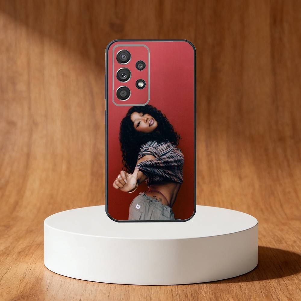 SZA Ins-Style Singer Phone Case For Samsung S25,S24,S21,S22,S23,S30,Ultra,S20,Plus,Fe,Note,10,9,5G Black Cover